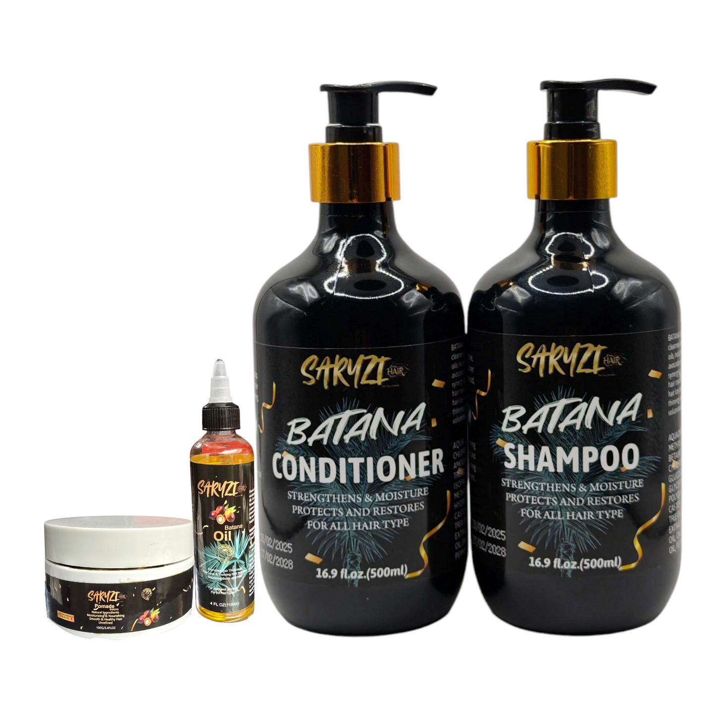 Batana oil shampoo, conditioner, hair mass, and batana oil