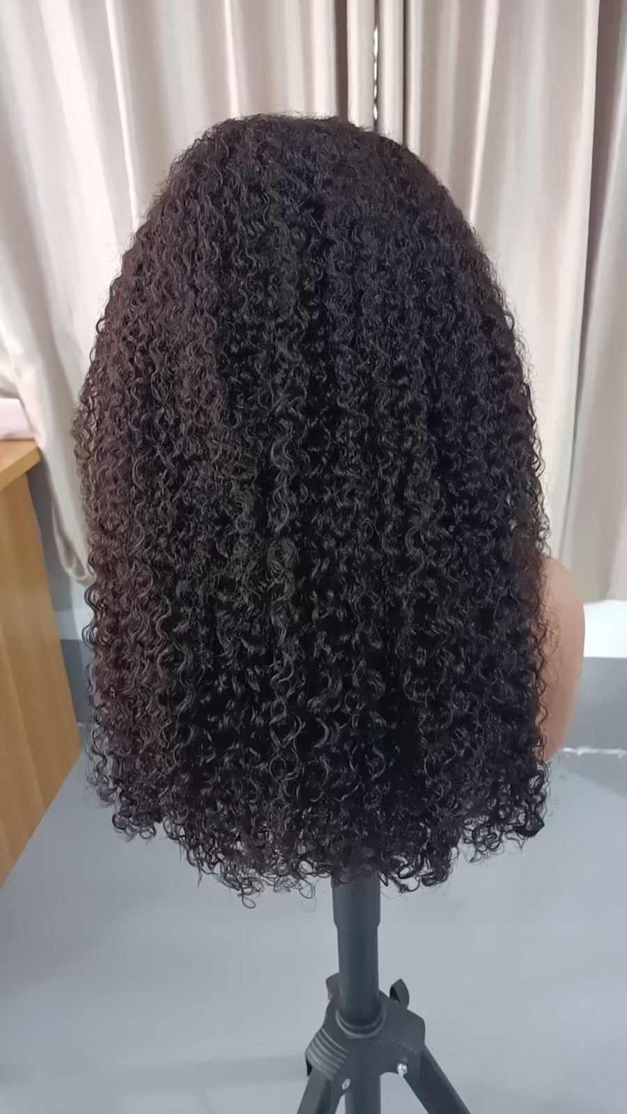 Afro kinky Curly 15A.    Wear Go Preplucked Glueless Lace Closure Wig 210 density